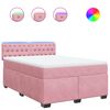vidaXL Sommier &agrave; lattes de lit avec matelas Rose 140x190 cm Velours