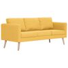 vidaXL Canap&eacute; &agrave; 3 places Tissu Jaune