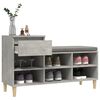 vidaXL Armoire à chaussures Gris béton 102x36x60 cm Bois d'ingénierie
