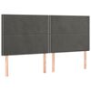 vidaXL T&ecirc;te de lit &agrave; LED Gris fonc&eacute; 200x5x118/128 cm Velours