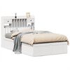 vidaXL Cadre de lit sans matelas blanc 135x190 cm bois de pin massif