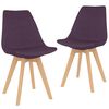 vidaXL Chaises &agrave; manger lot de 2 violet tissu