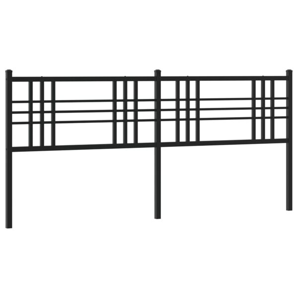 vidaXL Tête de lit métal noir 180 cm