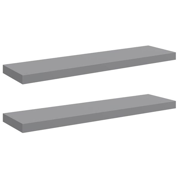 vidaXL &Eacute;tag&egrave;res murales flottantes 2 pcs gris 90x23,5x3,8 cm MDF