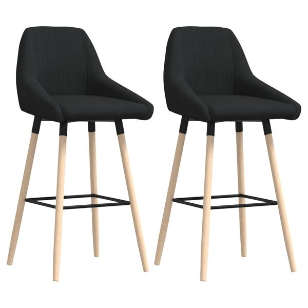 vidaXL Tabourets de bar lot de 2 noir tissu