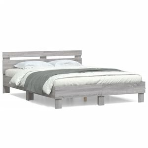 vidaXL Cadre de lit sans matelas sonoma gris 140x190 cm