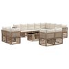 vidaXL Ensemble de canap&eacute; de jardin 13 pc polyrotin