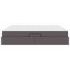 vidaXL Lit avec rangement et matelas avec matelas 2 pcs Gris Cuir