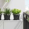 vidaXL Pot de Fleurs Carr&eacute; 6 pcs Noir 23 x 23 x 17,5 cm Plastique