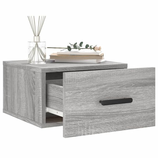 vidaXL Table de chevet murale sonoma gris 35x35x20 cm