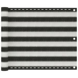 vidaXL &Eacute;cran de balcon PEHD 75x300 cm Anthracite et blanc