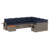 vidaXL Ensemble de canap&eacute; de jardin 10 pcs avec coussins gris r&eacute;sine tress&eacute;e