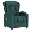 vidaXL Fauteuil de massage Vert foncé Tissu