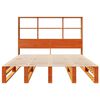 vidaXL Lit biblioth&egrave;que sans matelas cire marron 160x200cm bois massif