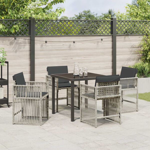 vidaXL Ensemble de salle &agrave; manger pour jardin 5 pcs Gris clair