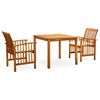 vidaXL Ensemble &agrave; manger de jardin 3 pcs et coussins Acacia solide