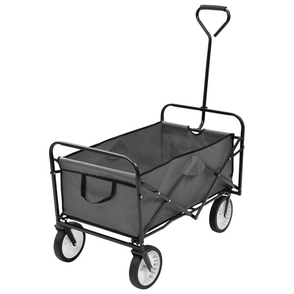 vidaXL Chariot &agrave; main pliable Acier Gris