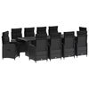 vidaXL Ensemble de repas ext&eacute;rieur 11 pc Noir polyrotin