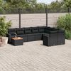 vidaXL Salon de jardin 10 pcs avec coussins noir r&eacute;sine tress&eacute;e