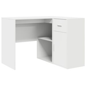 vidaXL Bureau d'angle avec tiroir Blanc 102 x 88 x 75 cm