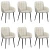 vidaXL Chaises de salle &agrave; manger 6 pc Velours Cr&egrave;me 57 x 50 x 85 cm