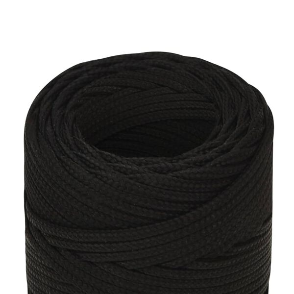 vidaXL Corde de travail Noir 2 mm 500 m Polyester