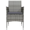 vidaXL Ensemble &agrave; manger de jardin coussins 7pcs Gris et noir
