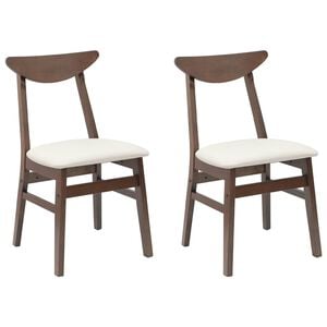 vidaXL Chaises de salle &agrave; manger 2 pc Bois de Caoutchouc Massif