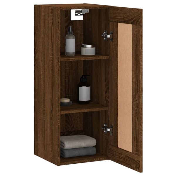 vidaXL Armoire murale ch&ecirc;ne marron 34,5x34x90 cm bois d'ing&eacute;nierie