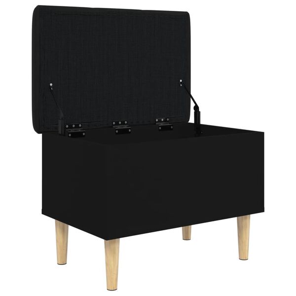 vidaXL Banc de rangement noir 62x42x46 cm bois d'ingénierie