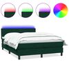 vidaXL Sommier &agrave; lattes de lit et matelas et LED vert fonc&eacute; 160x220cm velours