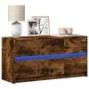vidaXL Meuble TV avec LED ch&ecirc;ne fum&eacute; 100x34x50 cm bois d'ing&eacute;nierie