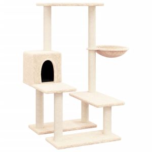 vidaXL Arbre &agrave; chat avec griffoirs en sisal Cr&egrave;me 94,5 cm
