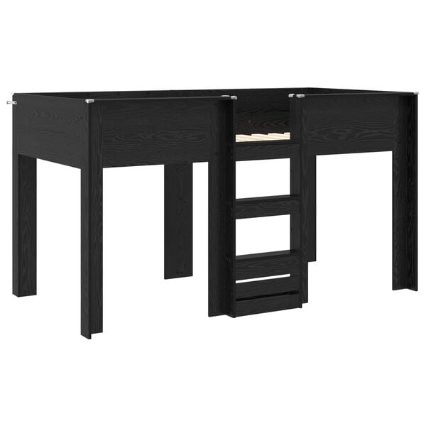 vidaXL Lit Superpos&eacute; pour Enfants avec matelas Ch&ecirc;ne noir 100 x 200 cm