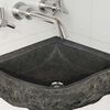 vidaXL Lavabo Gris (30-37) x (30-37) x 12 cm Pierre de Rivi&egrave;re