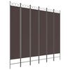 vidaXL Cloison de s&eacute;paration 6 panneaux Marron 240x220 cm Tissu