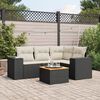 vidaXL Salon de jardin 5 pcs avec coussins noir r&eacute;sine tress&eacute;e