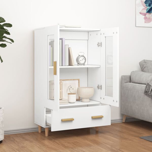 vidaXL Buffet haut Blanc 70x31x115 cm Bois d'ing&eacute;nierie
