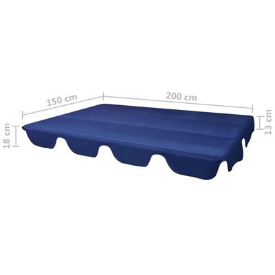 vidaXL Toit de rechange pour balançoire de jardin Bleu 226 x 186 cm
