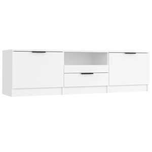 vidaXL Meuble TV Blanc 140x35x40 cm Bois d'ing&eacute;nierie