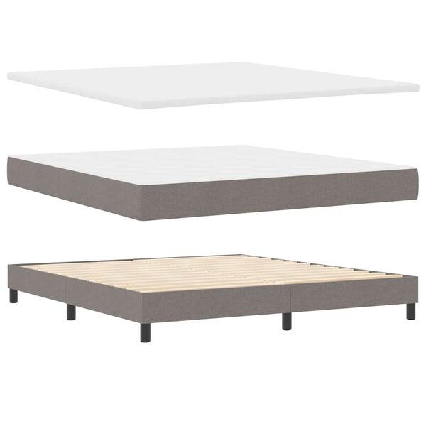 vidaXL Lit &agrave; ressorts avec matelas Taupe 200 x 180 cm Polyester