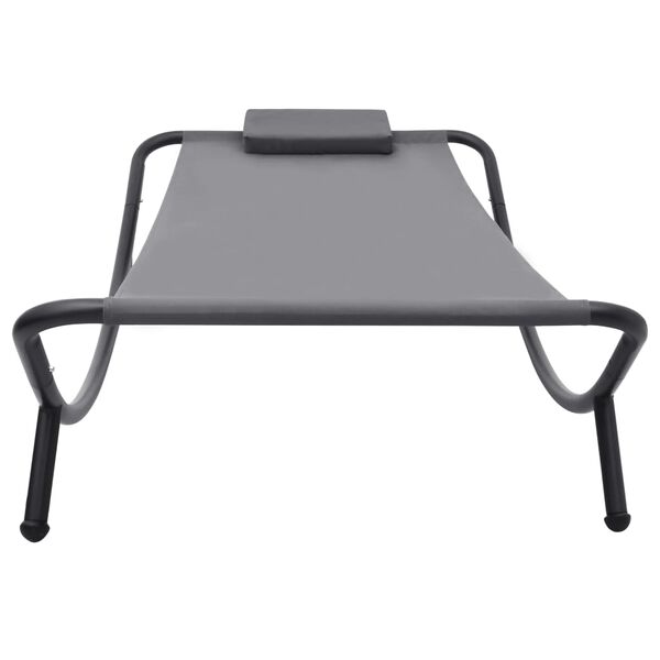 vidaXL Lit de jardin Gris 200x90 cm Acier