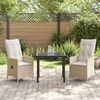 vidaXL Ensemble de salle &agrave; manger pour jardin 3 pcs Beige polyrotin