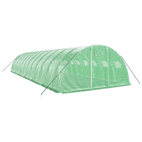 vidaXL Serre avec cadre en acier vert 48 m² 12x4x2 m