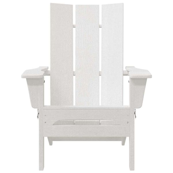 vidaXL Chaise Adirondack pliante Blanc 74.5 x 80.5 x 90cm HDPE