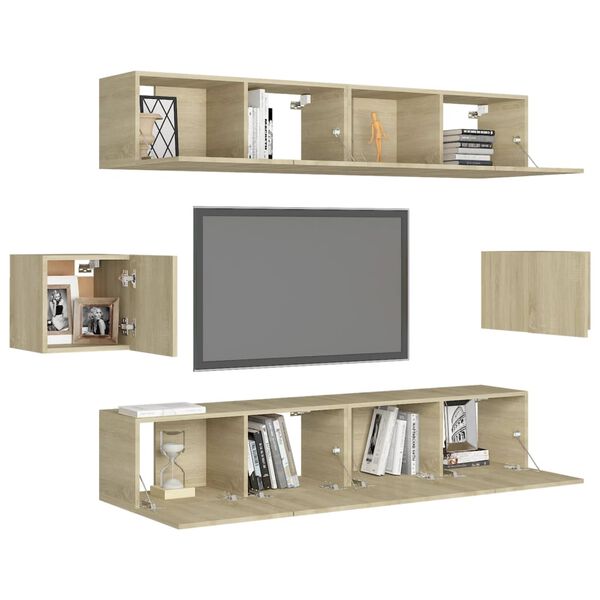 vidaXL Ensemble de meubles TV 6 pcs Chêne sonoma Bois d'ingénierie