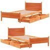 vidaXL Cadre de lit sans matelas cire marron 75x190 cm bois pin massif