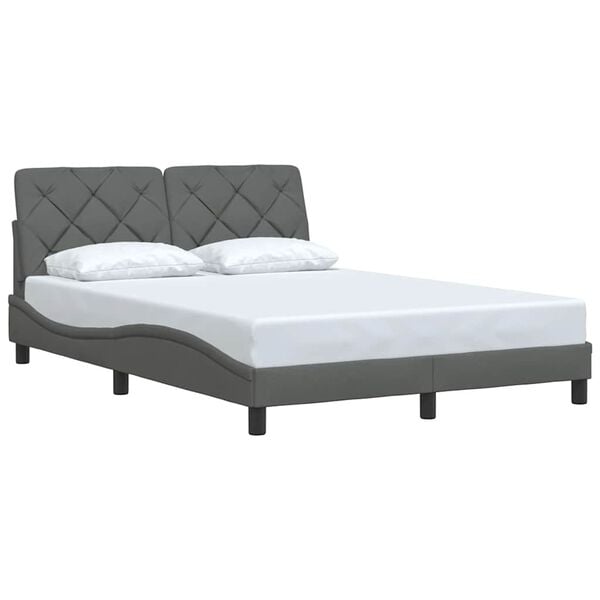 vidaXL Cadre de lit sans matelas gris fonc&eacute; 140x200 cm tissu