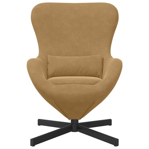 vidaXL Fauteuil &oelig;uf Marron 63 x 73 x 90 cm Velours