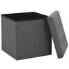 vidaXL Tabourets de rangement pliables lot de 2 gris foncé Faux lin